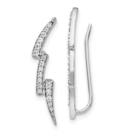 White Gold Diamond Lightning Ear Climber