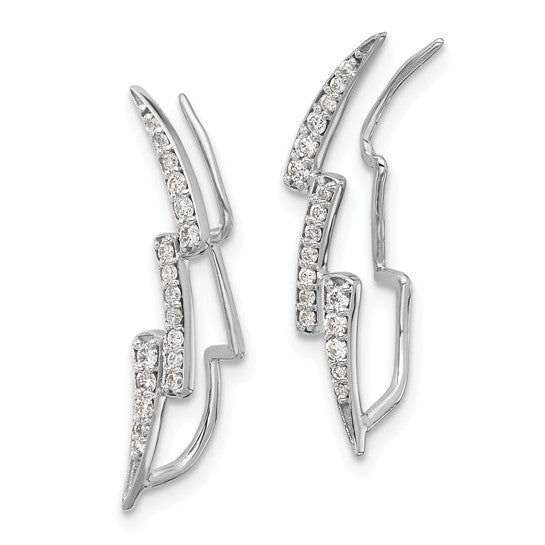 White Gold Diamond Lightning Ear Climber