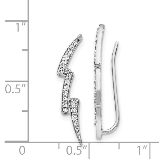 White Gold Diamond Lightning Ear Climber